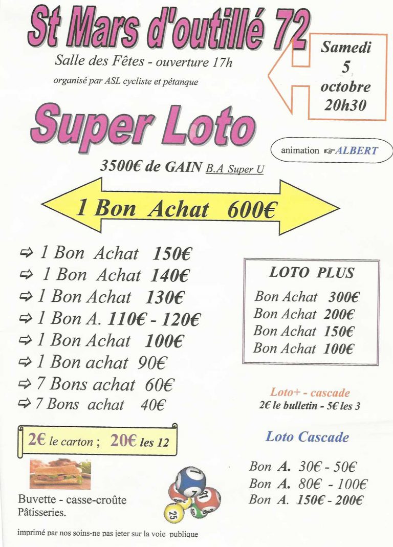 LOTO ASL PETANQUE ET CYCLISTE 5/10