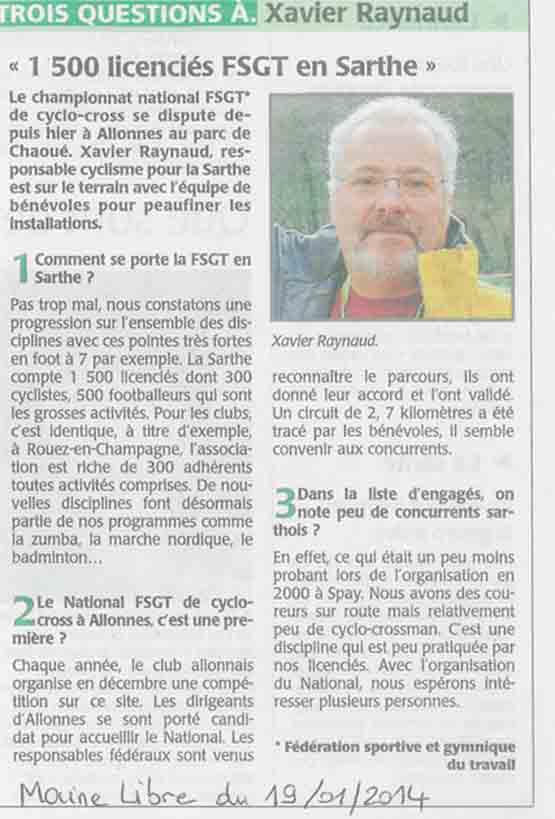 presse du Championat National 2014